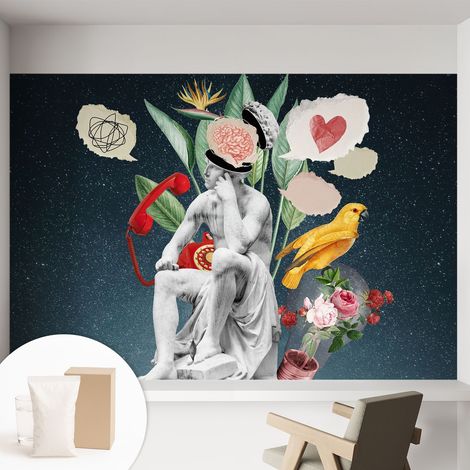 Papier peint intissé pour salon chambre à coucher peint imprimé pour mur - Colle incluse gratuite Art surréaliste 152x104 cm (1/5)