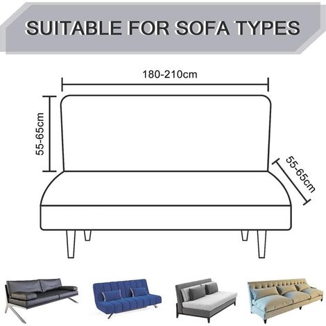 Funda sin brazos para sofás de 3 plazas, funda universal elástica y lavable para sofás Click Clack. (1/3)