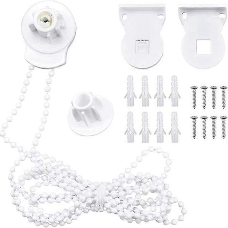 Befestigungsmaterial für Rollos – 25-mm-Halterungen für die Rolloreparatur – Reparaturset – Zubehör für die Gardinenreparatur mit Kugelkette und Fensterschraube – Superma