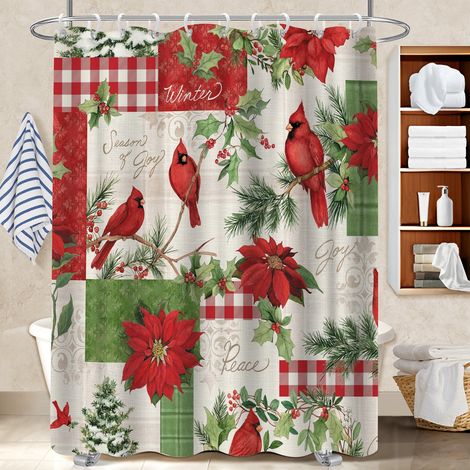 Rideau de douche tissu polyester 180x180 souple séparation douche pour une colocation (1/5)