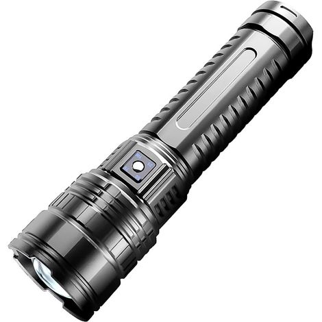 Diese leistungsstarke, wiederaufladbare LED-Taschenlampe verfügt über einen in 5 Modi einstellbaren Lichtstrahl, eine COB-Lichtquelle und ist eine tragbare Outdoor-Lampe, die sich für Camping, Wandern