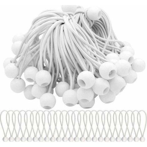 Lot de 40 Tendeur Elastique Cordons Élastiques avec Boules Sandow Elastique Boules Elastiques pour chapiteaux, tentes, bannières et bâches