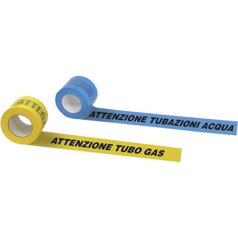 Ruban d'avertissement pour canalisations souterraines "Interinox" Jaune pour Gaz - 150 m.