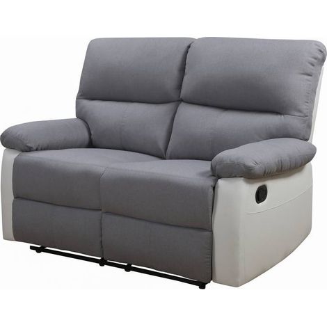 Sofá reclinable 2 plazas "Lincoln" - Color gris (1/5)