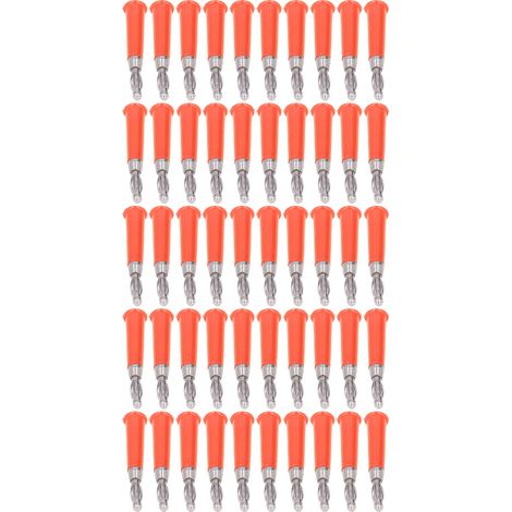 50 Stück Laternen-Bananenstecker aus ABS-Zinklegierung, geschweißt, Lautsprecher-Bananenstecker für 4-mm-Buchse, rot (1/5)