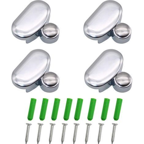 4 Pièces Clips de Miroir Ovales 3-5 mm Pince De Verre En Alliage De Zinc Supports De Tablette En Verre, Pour Maison Hôtel Bureau Barber Workbench Salle De Bains Miroir Clips (1/5)