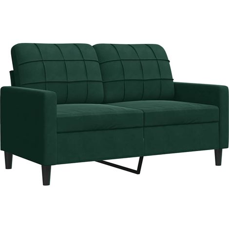 Canapé  Sofa à 2 places Vert foncé 120 cm Velours