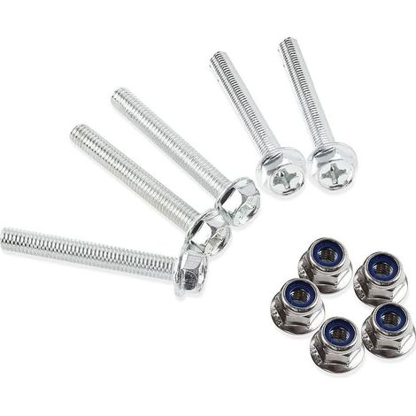 mit 5 Spiralgewindeschrauben und Sicherungsmuttern 6 mm