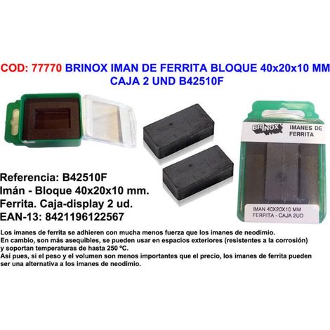 Ferrit-Magnetblock 40x20x10 mm BRINOX B42510F