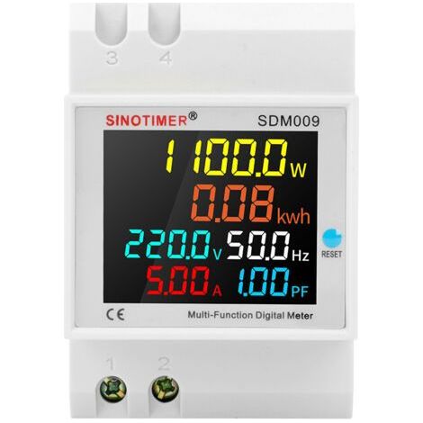 Household single-phase guide rail digital display voltage current frequency power factor power multi-function measuring instrument (1/4)