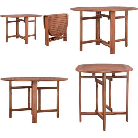Table de jardin 120x70x74 cm Bois d'acacia massif - Table De Jardin - Table En Acacia - Table Pliante - Mobilier De Jardin - Table Repas Extérieur - Home & Living