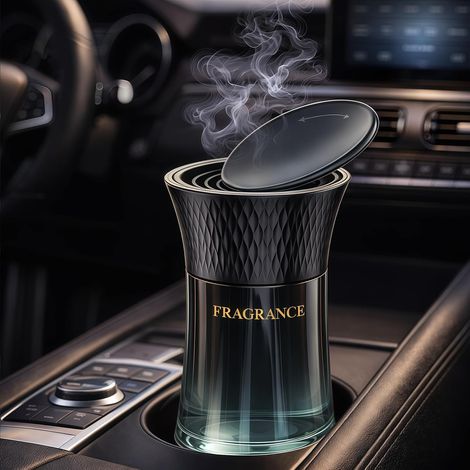 Car Air Freshener 110ml Hourglass Design, Car Diffuser for Cup Holder, Citrus Car Scent Long Lasting, Smells Good for Auto SUV Truck (1/5)