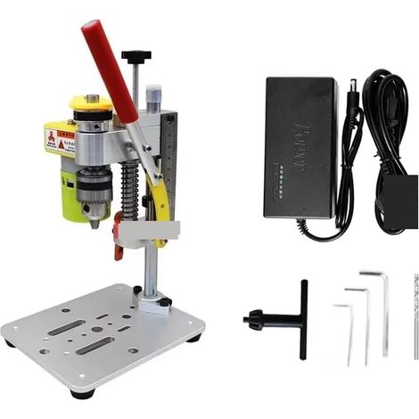 Mini perceuse de Bureau de précision avec Table coulissante CNC, Moteur 795, mandrin B12 for Bricolage, Artisanat du Bois, Fabrication de Bijoux(Set1) (1/5)