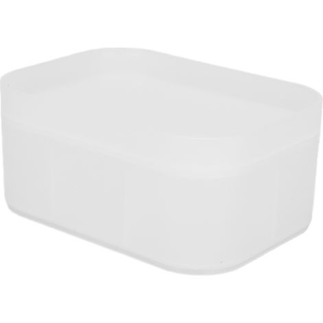 Boîte de rangement cosmétique de bureau pour salon de beauté, organisateur de maquillage, petite boîte blanche à 6 compartiments (1/5)