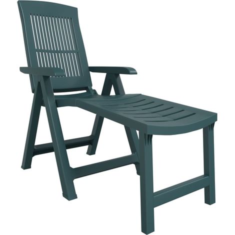vidaXL Sun Lounger Green Plastic