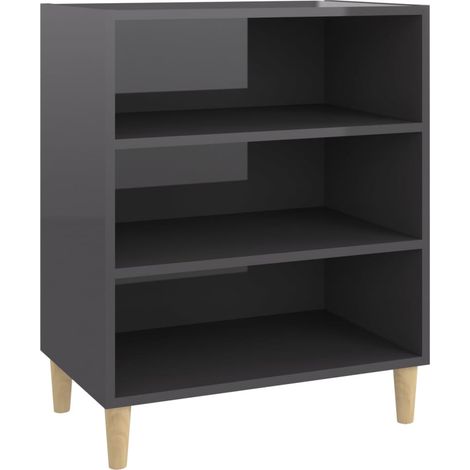 Credenza buffet cassettiera mobile contenitore organizer cucina soggiorno lucido 57 x 35 x 70 cm derivati del legno grigio 020031816