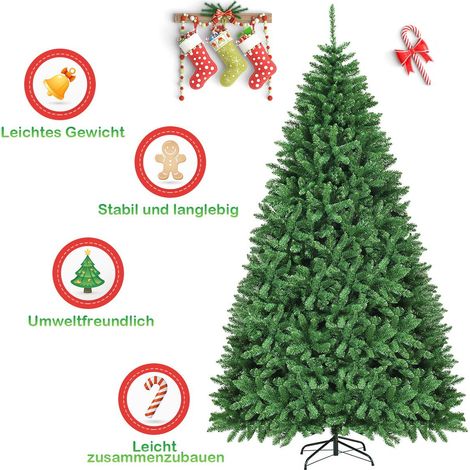 275 cm kunstlicher weihnachtsbaum tannenbaum metallstander kunstbaum mit 3594 spitzen