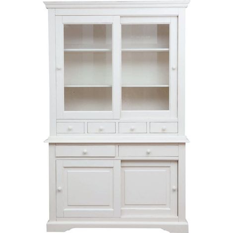 Libreria in legno di tiglio 142x50x225 cm Made in Italy Libreria legno massello Buffet libreria classica Librerie per soggiorno (1/5)