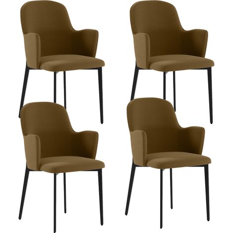 Set 4 Sedie Sophia 53,5x62,5x80 cm in Tessuto Easy-Clean Marrone (1/5)