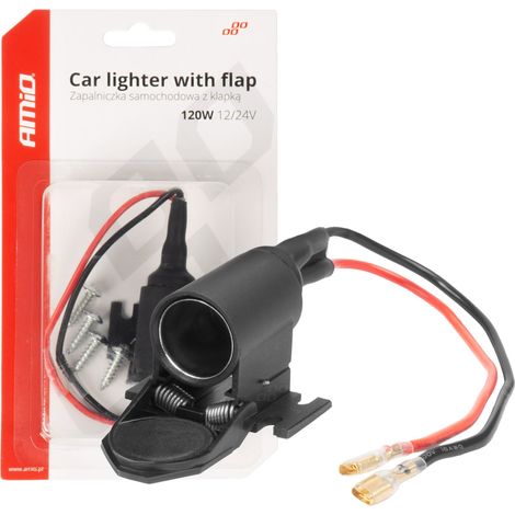 Presa accendisigari per auto con sportellino 12V 24V amio-04128 (1/4)