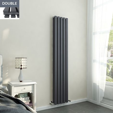 1800x340mm Anthracite Double Rectangular Panel Vertical Radiator (1/5)
