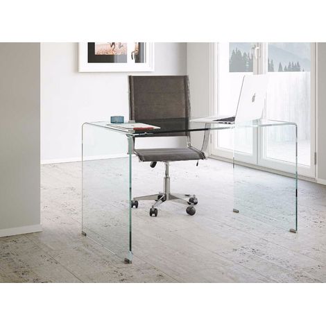 Bureau design verre trempé Saki 120 cm (1/4)