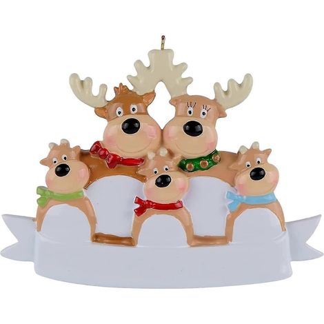 Personalisierter Weihnachtsbaumschmuck für die Familie, verschiedene Weihnachtsanhänger, niedliche Hirsche, Wintergeschenk, langlebige Weihnachtsdekorationen (1/4)