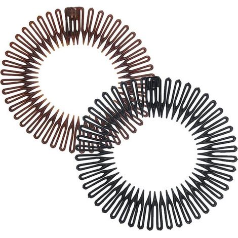 Peineta circular elástica de 2 piezas - Accesorios para el cabello de plástico flexible - Peineta elástica y soporte para diadema (1/5)