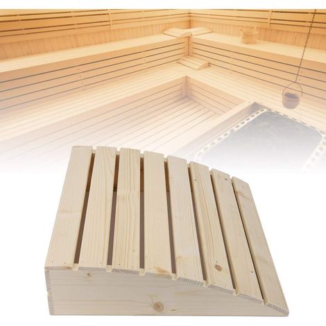 Saunakopfstütze aus Holz – Saunakissen – Rückenlehne – Kiefernholz – Saunazubehör