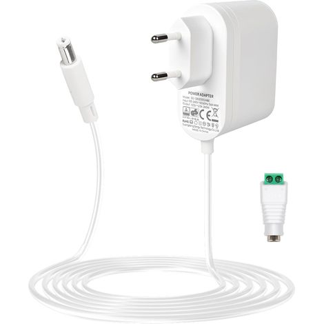 12V 2A Adaptateur Secteur pour Bandes LED, Caméras CCTV et Routeurs, 24W Alimentation AC 100-240V à DC 12V avec Connecteur DC 5,5 x 2,1 mm, Câble de Charge de 1,5 m (1/5)