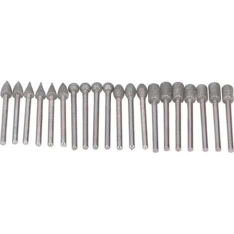 Set mit 20 Rotationsbohrern, 3 mm Schaft, zum Schleifen, Polieren, Gravieren, für Heimwerkerprojekte, universelles Zubehör (1/5)
