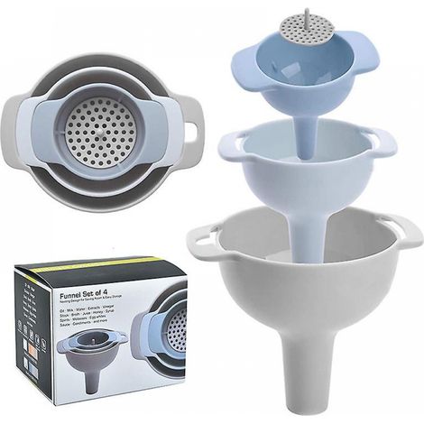 BEBUSINGOTO Ensemble d'outils de distribution de liquide intégré avec entonnoir de cuisine en plastique 4 pièces (1/5)