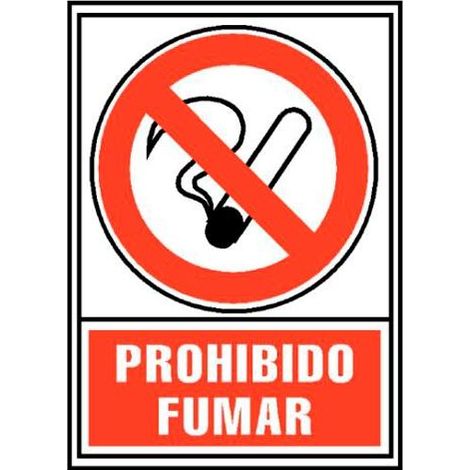 File  cartello "no smoking" 210x297mm pvc 700 micron bianco/rosso