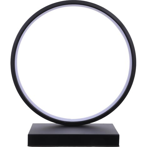 Veemoon Lampe de Chevet LED Circulaire Noire en Fer, Luminosité (1/5)