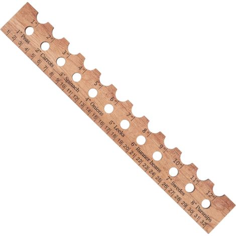 Règle De Plantation - Bois Naturel - Espacement Réglable 10/15/20/25/30 Cm - Pour Jardin Extérieur - 1 Pièce (1/5)