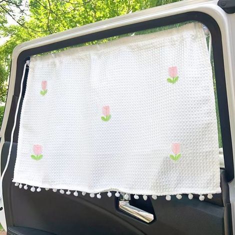 Set mit 4 Autofenster-Sonnenschutzblenden, Sonnenschutzvorhang aus Baumwolle für Autos, Sonnenschutz für Babys und Kinder, gemusterter Sonnenschutz, Sonnenschutz für Autoseitenfenster.