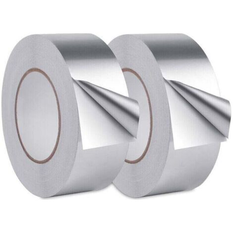 Ruban adhésif en aluminium étanche - 2 rouleaux de 20m x 30mm pour cuisine, salle de bain et surfaces métalliques (1/5)