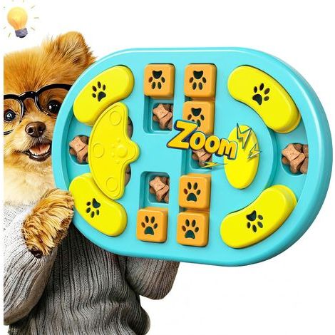 Interaktives Hundespielzeug gegen Langeweile mit Quietschgeräuschen, ideal als Geburtstagsgeschenk, waschbar, intelligenter Spielspaß für kleine Hunde, orange und gelb (1/5)