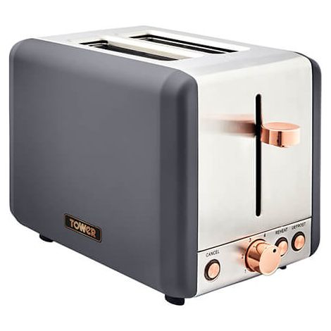 Tower Cavaletto Toaster 2 Slice Grey