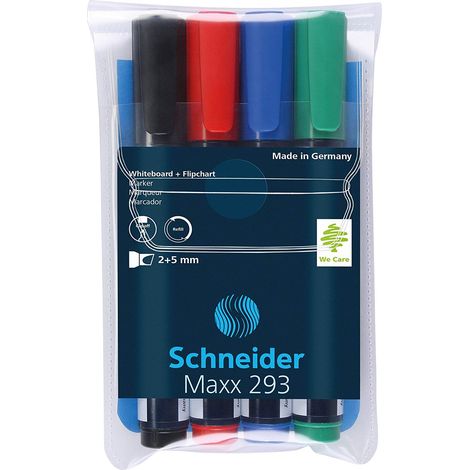 Schneider Schreibgeräte Maxx 293 129394 Set de marqueurs pour tableau blanc noir, rouge, bleu, vert 5 pc(s) (1/5)
