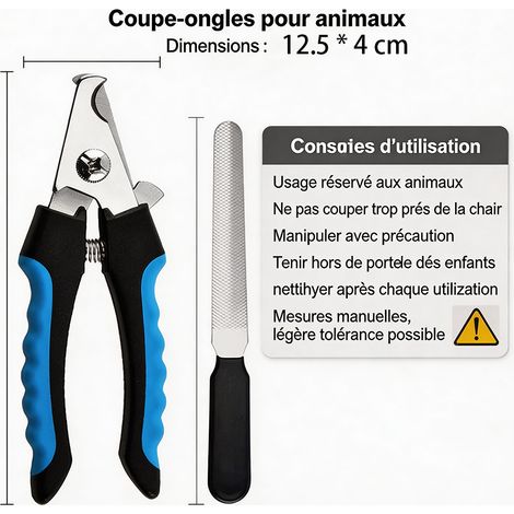 Outils pour la coupe des griffes des chiens et des chats, petit coupe-griffes professionnel avec lime, adapté au toilettage à domicile. (1/5)