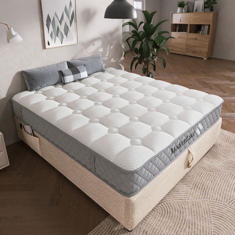 Matelas Orthopédique 160x200 cm, 7 Zones Taschenfederkern, H3 (fermeté moyenne), 20 cm, Blanc (1/5)