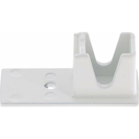 – Embout de coulisse arrêt bas volet roulant aluminium laqué blanc – Dimensions 53x22mm – Installation en applique – Support rénovation (1/4)
