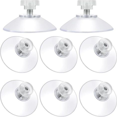 Ventouse Ø 40mm, 8 PCS Ventouses M5 Threads Stainless Steel, Ventouses avec écrou moleté Clair pour fenêtre de Voiture, Porte-Brosse à Dents, étagère de Douche, Porte-Savon, Camping (1/5)