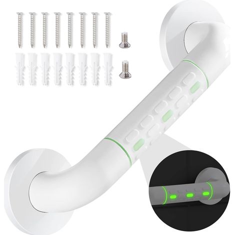 Toilettenhaltegriff, Badezimmer-Haltegriff mit rutschfestem Edelstahlgriff, Duschstütze mit beleuchteten Ringen (1/5)