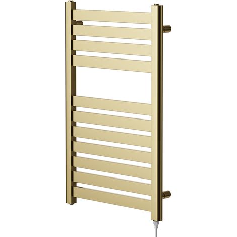 Colore Cassini Brushed Brass 800mm x 500mm Electric Heated Towel Rail (1/5)