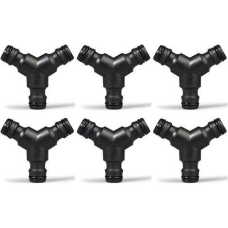 Plastique Snap on Splitter de Tuyau (3 Voies) Y Male Connecteur de Tuyau de Jardin Raccord en Y 6 Pack (1/3)
