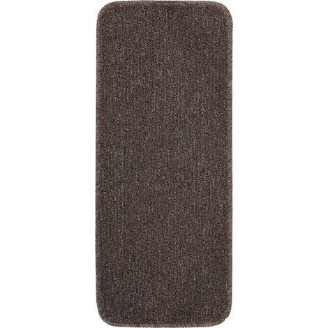 Tapis escalier antidérapants 15pcs 60x25cm Marron Rectangulaire (1/5)