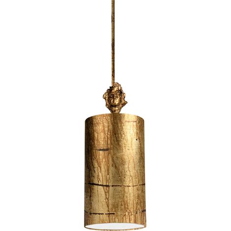 Elstead Fragment - Lampadario rotondo a 1 luce piccolo da soffitto in oro invecchiato, attacco E27
