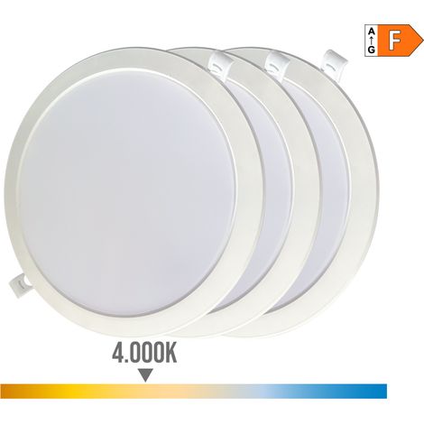 Pack 3 LED-Downlights 18W, Tageslicht 4000K (1/4)